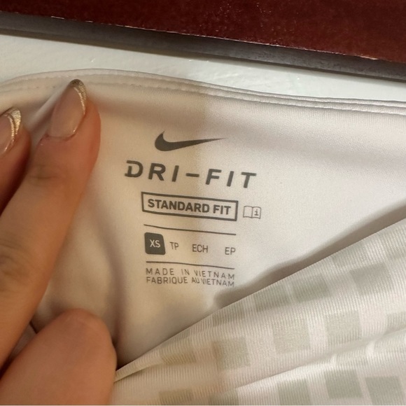 Nike Dri-Fit 17” Golf Skirt UV Grid Print Tennis Skort White Athletic Preppy XS - Picture 13 of 15